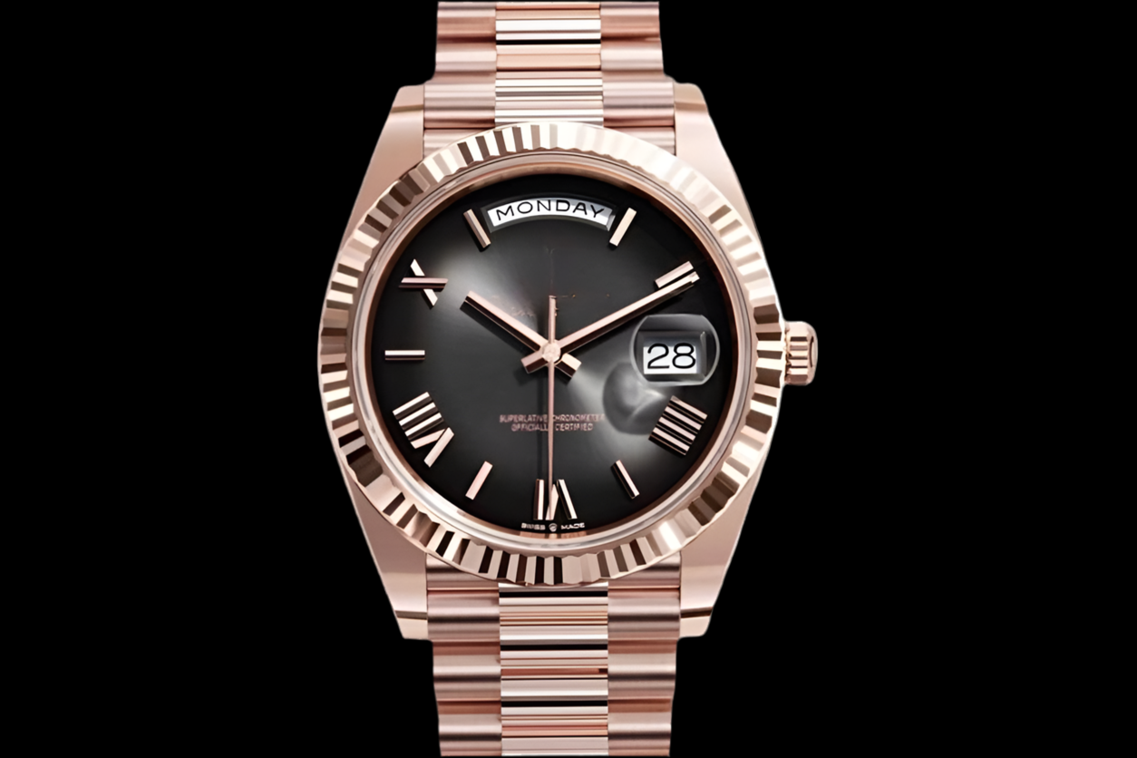 LUCENT Sol-Luna (Day Date) 40MM Rose Gold Automatic Watch Slate Ombre Dial