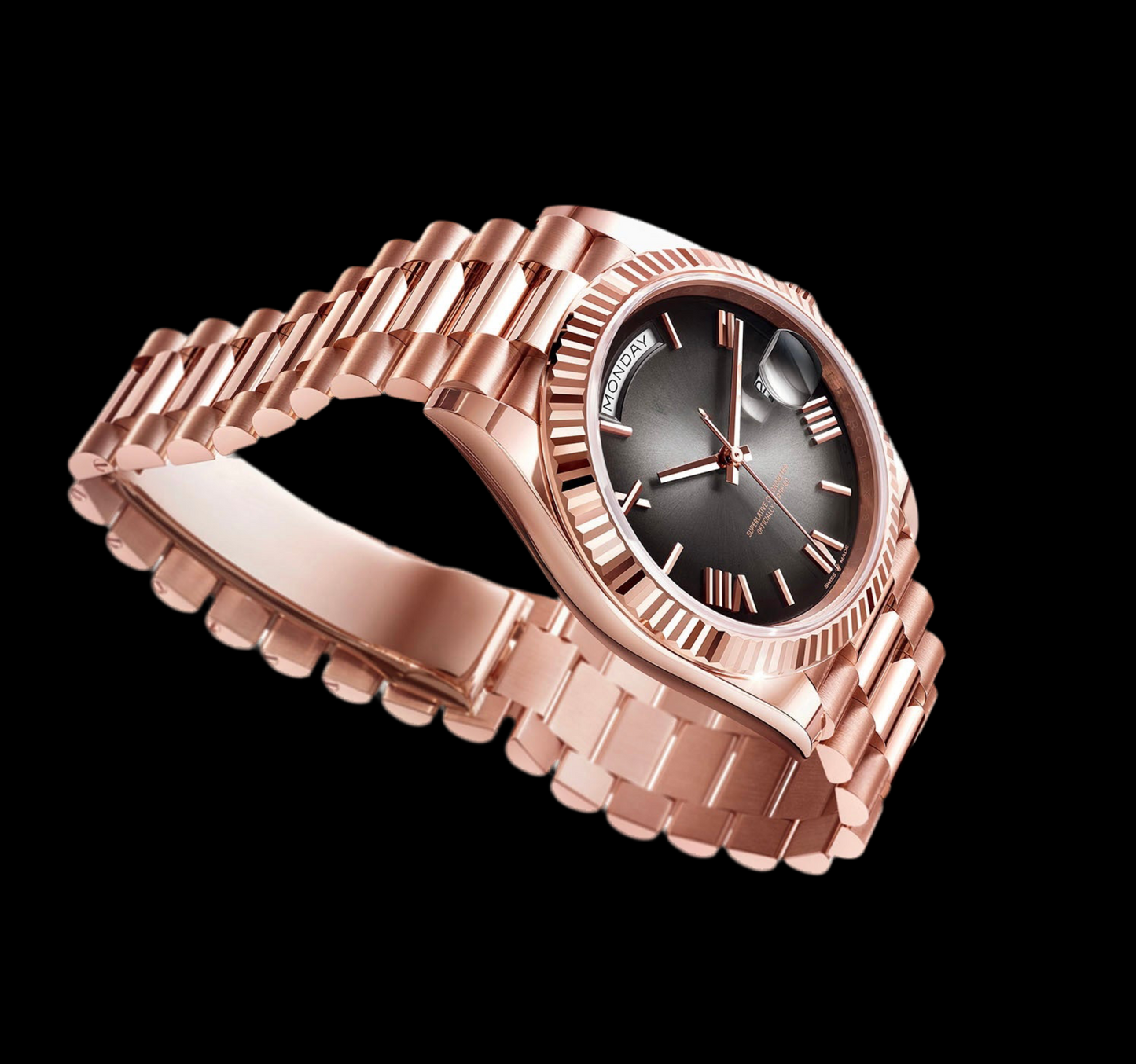 LUCENT Sol-Luna (Day Date) 40MM Rose Gold Automatic Watch Slate Ombre Dial