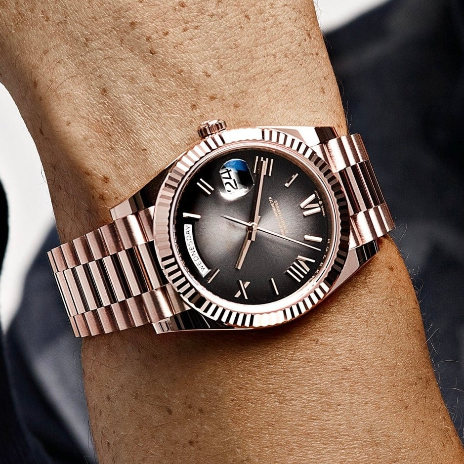 LUCENT Sol-Luna (Day Date) 40MM Rose Gold Automatic Watch Slate Ombre Dial