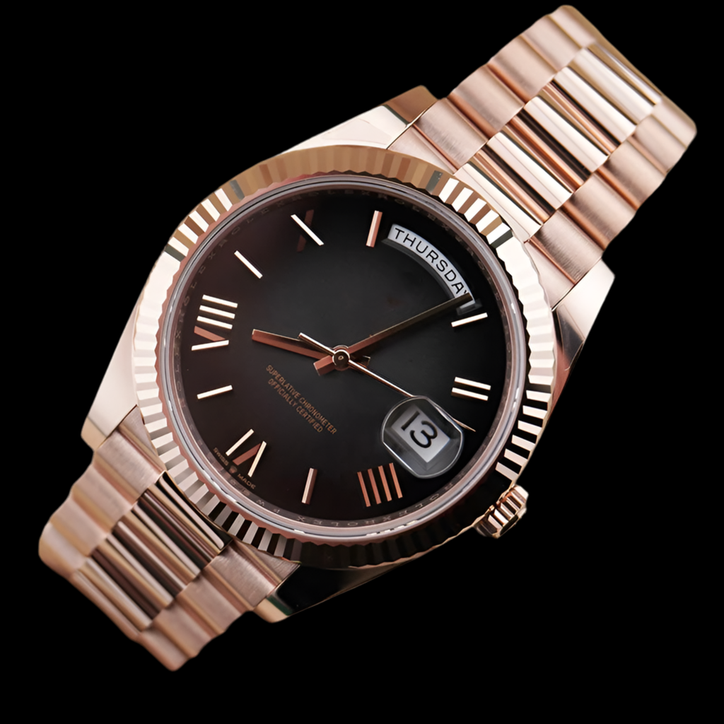 LUCENT Sol-Luna (Day Date) 40MM Rose Gold Automatic Watch Slate Ombre Dial
