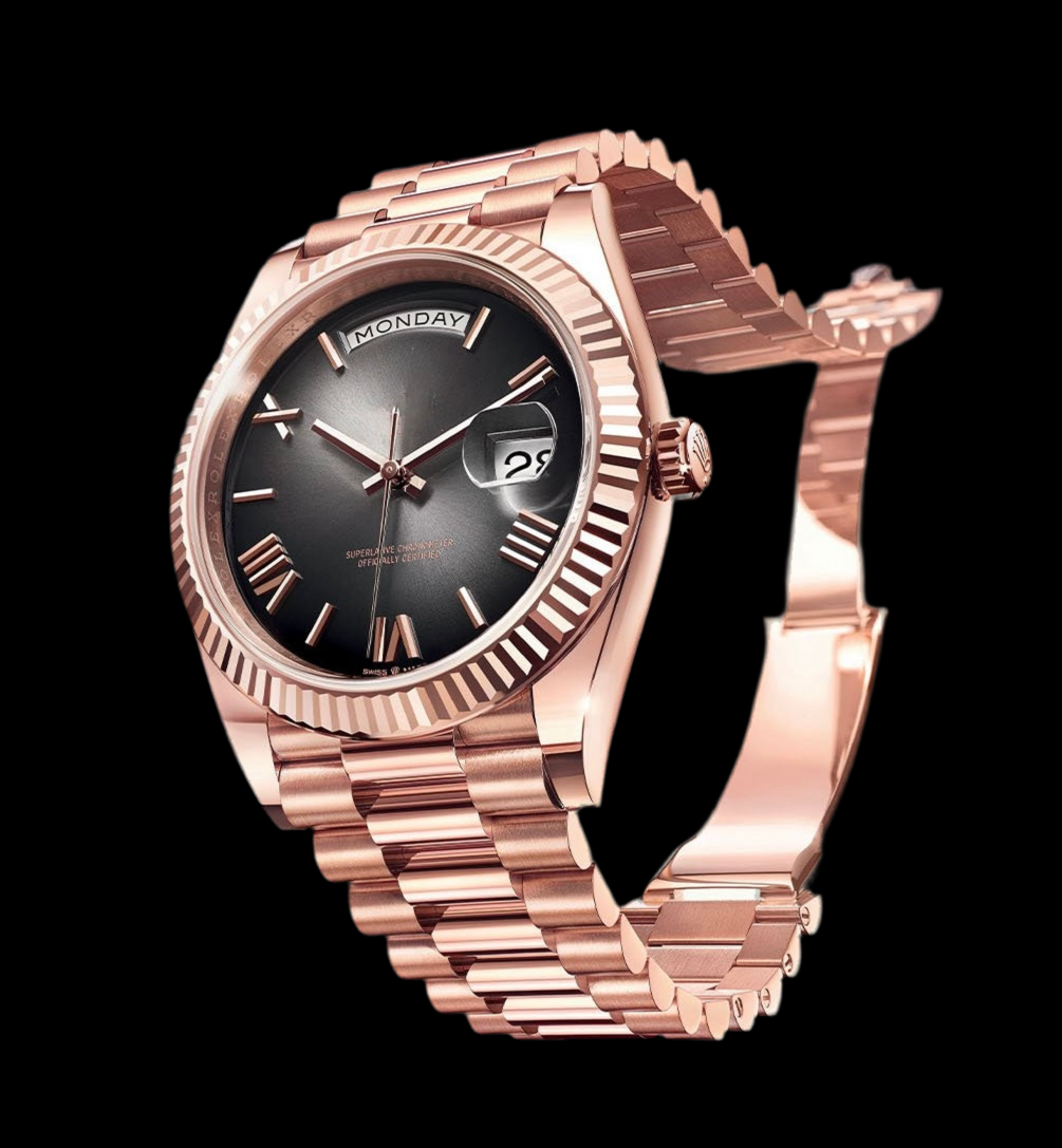 LUCENT Sol-Luna (Day Date) 40MM Rose Gold Automatic Watch Slate Ombre Dial