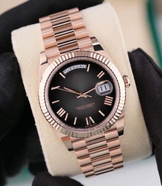 LUCENT Sol-Luna (Day Date) 40MM Rose Gold Automatic Watch Slate Ombre Dial