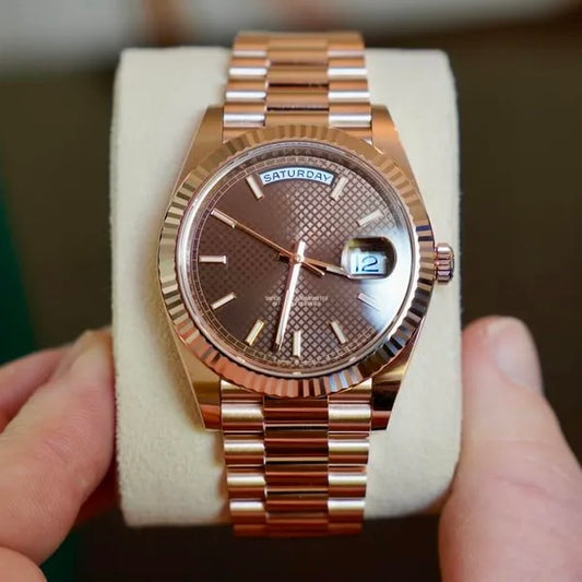 LUCENT Sol-Luna (Day Date) 40mm Rose Gold with "Chocolate" Motif Dial